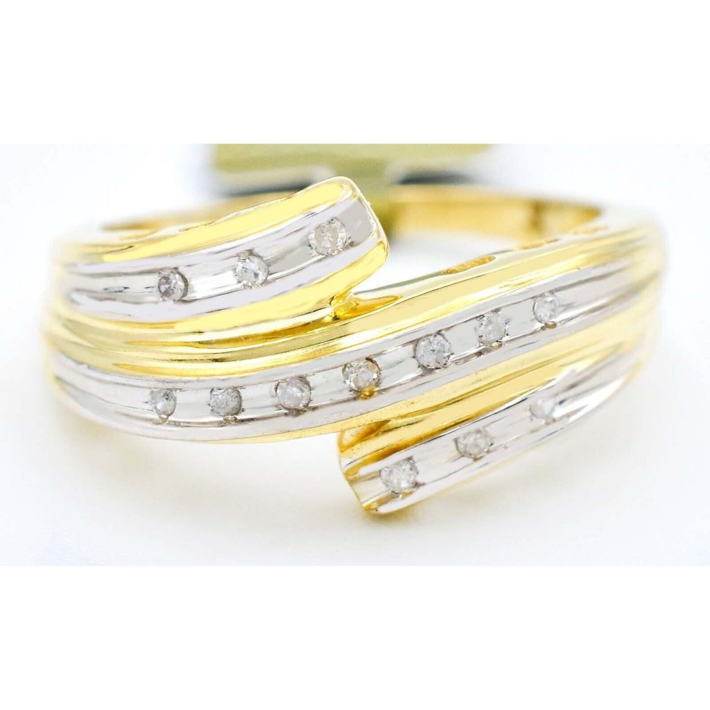 Genuine 0.26 Cts Diamonds Ring 10k Yellow Gold